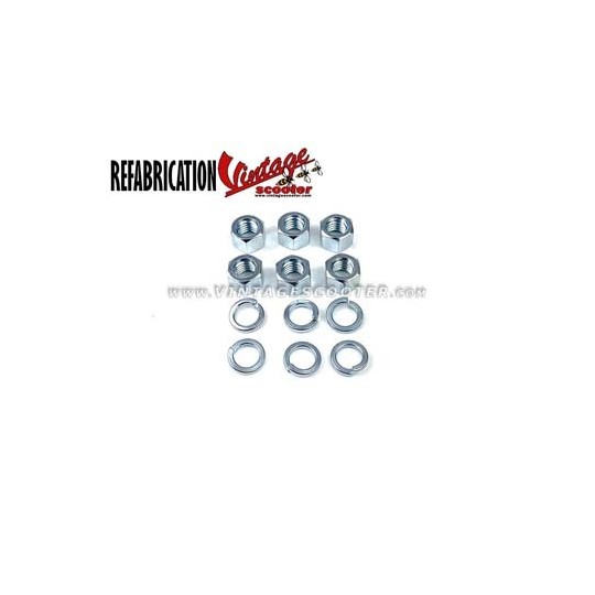 Jeu de 6 écrous de jante M 8mm clef de 12mm ACMA 1954-58/ 150 GL-Type N   